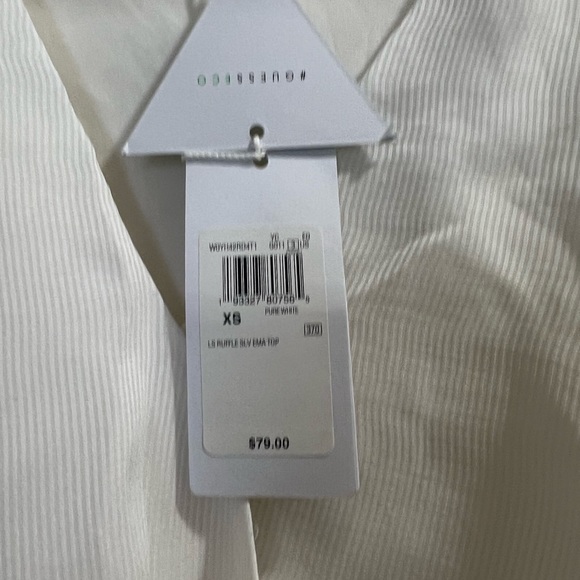 New with tags Guess crop ruffle top in white - Picture 3 of 5
